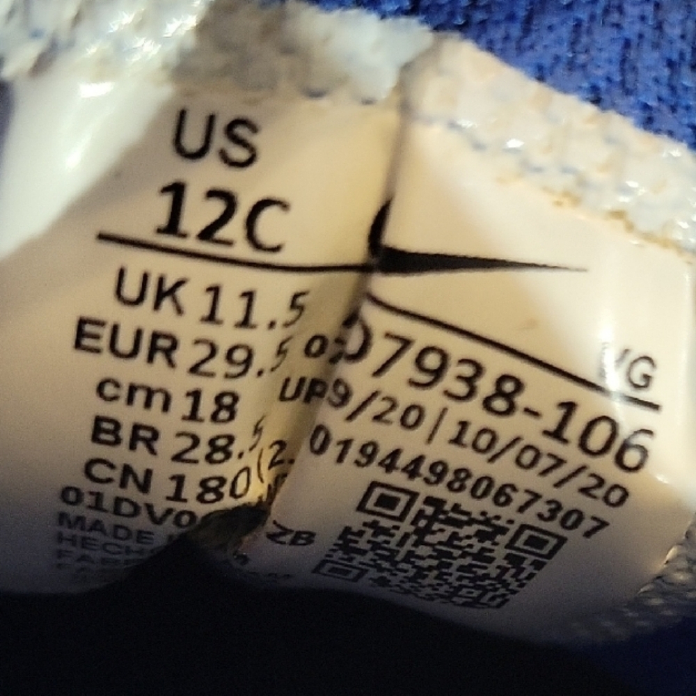 Nike Hyperdiamond 3 White and Blue Kids Cleats (2020) 12c EUC - Picture 10 of 10